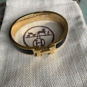 Hermes clic clac H bracelet Gold Black Small